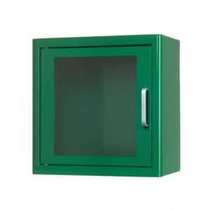 ARKY grüner Metall-Innenschrank mit Alarm für AED-Defibrillatoren