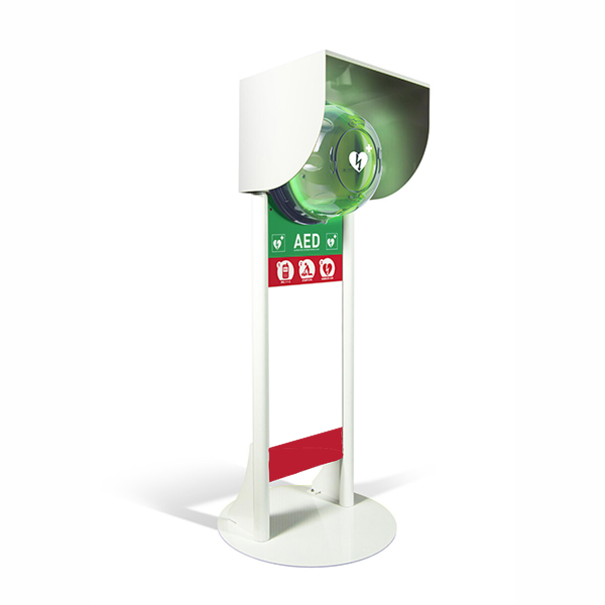 Rotaid Totem mit Sonnendach für AED-Aussenschrank